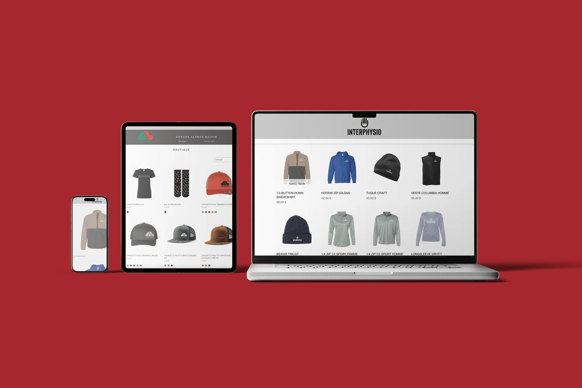 Boutique corporative en ligne La Shop Studio sur ordinateur, tablette et téléphone